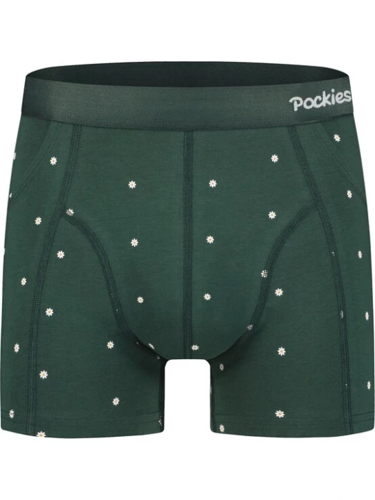 Obrázek produktu Pockies Boxerky  kari / tmavě zelená / bílá