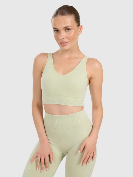 Obrázek produktu Podprsenka na jógu a pilates se střední oporou dámská - zelená 4F