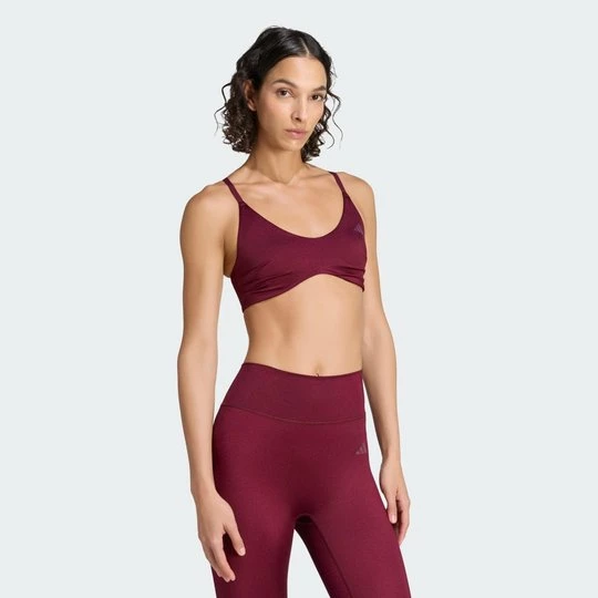 Obrázek produktu Podprsenka Optime Essentials Workout Shine Light Support Adidas vínová