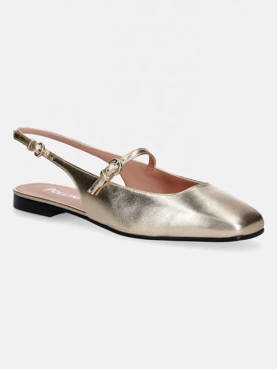 Obrázek produktu Pollini Kožené baleríny Pollini zlatá