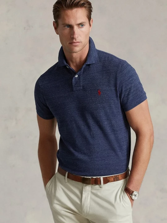 Obrázek produktu Polo Ralph Lauren Bavlněné polo tričko Polo Ralph Lauren námořnická modř