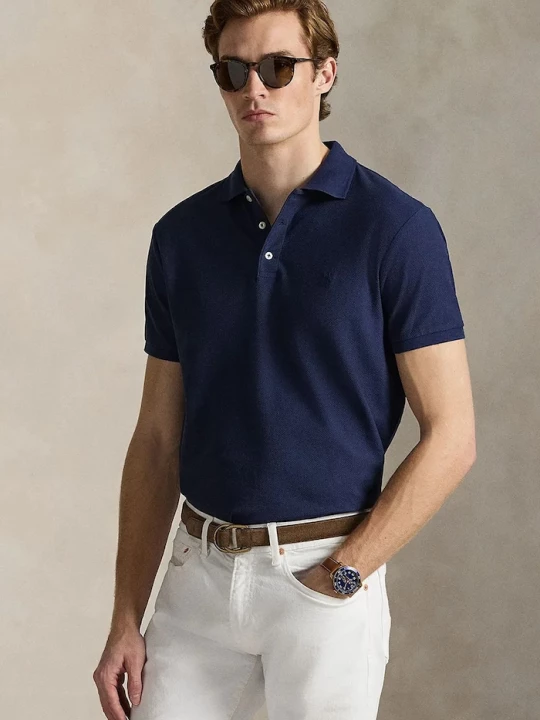 Obrázek produktu Polo Ralph Lauren Bavlněné polo tričko Polo Ralph Lauren námořnická modř