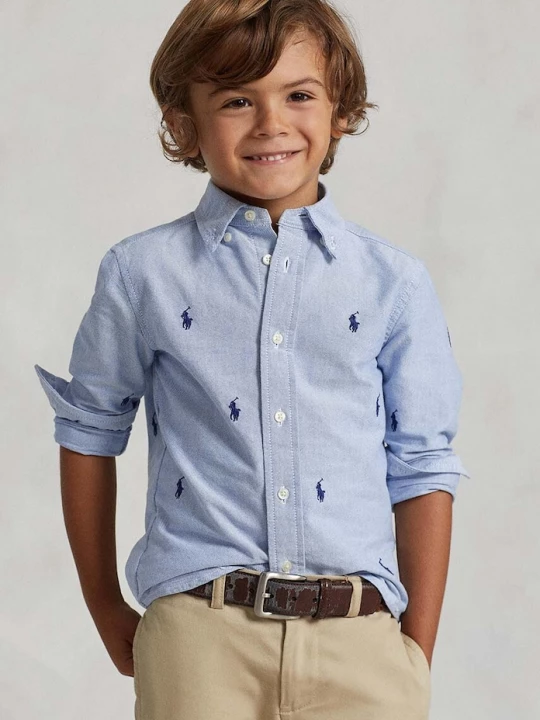 Obrázek produktu Polo Ralph Lauren Dětská bavlněná košile Polo Ralph Lauren modrá