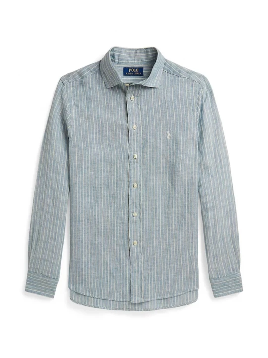 Obrázek produktu Polo Ralph Lauren Dětská lněná košile modrá