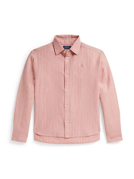 Obrázek produktu Polo Ralph Lauren Dětská lněná košile Polo Ralph Lauren růžová