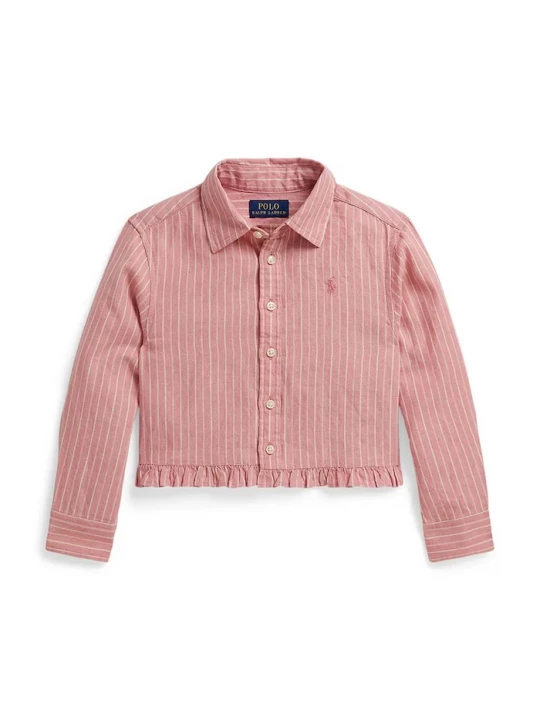 Obrázek produktu Polo Ralph Lauren Dětská lněná košile Polo Ralph Lauren růžová