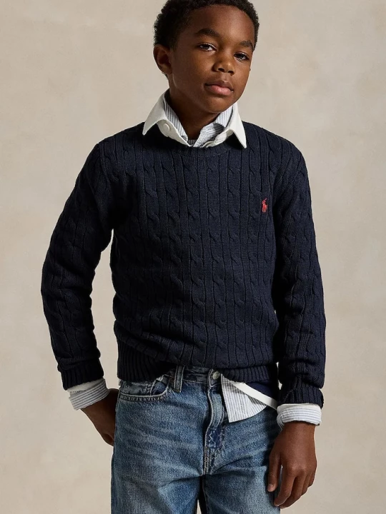 Obrázek produktu Polo Ralph Lauren Dětský bavlněný svetr Polo Ralph Lauren černá