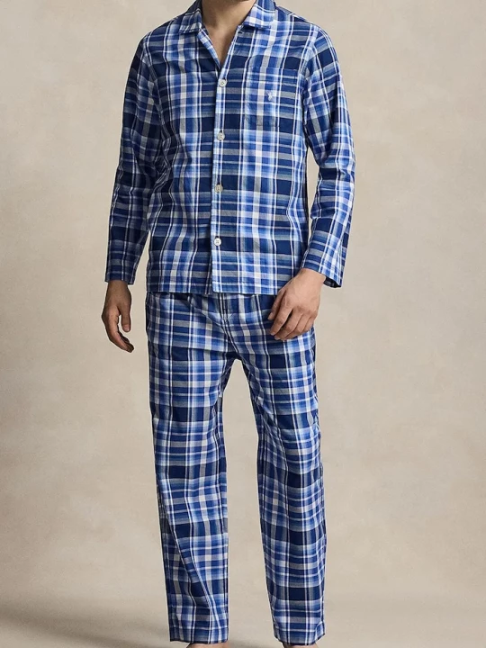 Obrázek produktu Polo Ralph Lauren dvoudílné pyžamo pánské bavlněné modrá