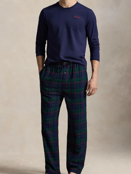 Obrázek produktu Polo Ralph Lauren dvoudílné pyžamo pánské bavlněné námořnická modř