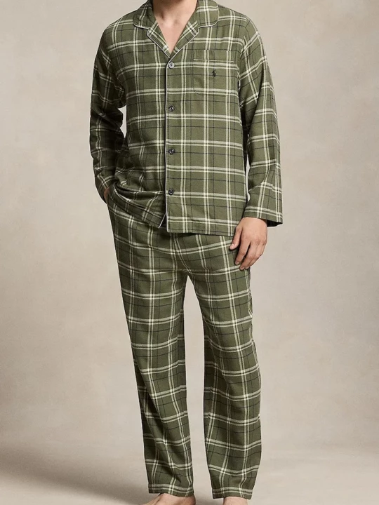 Obrázek produktu Polo Ralph Lauren dvoudílné pyžamo pánské bavlněné zelená