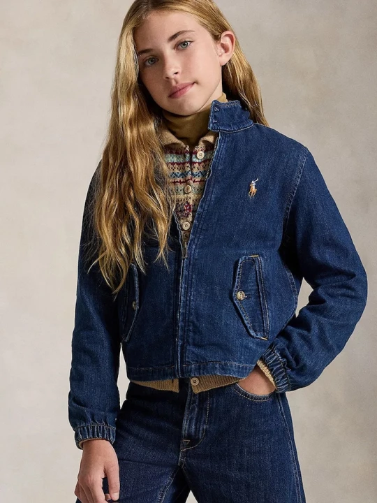 Obrázek produktu Polo Ralph Lauren džínová bunda dětská bavlněná modrá
