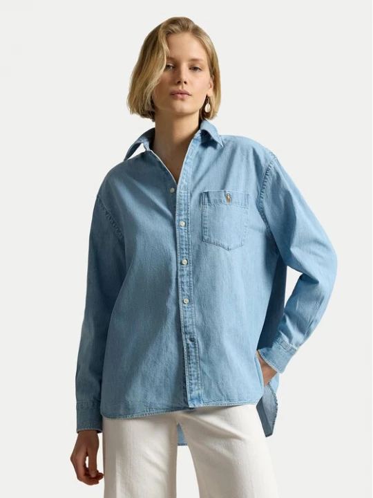 Obrázek produktu Polo Ralph Lauren džínová košile 211B17139001 Světle modrá Oversize