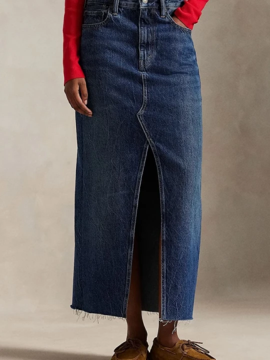 Obrázek produktu Polo Ralph Lauren Džínová sukně Polo Ralph Lauren námořnická modř