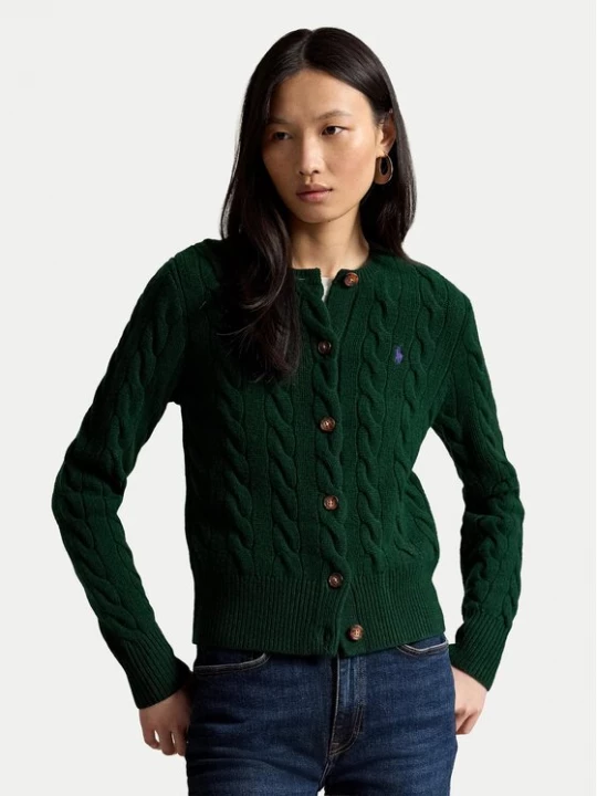 Obrázek produktu Polo Ralph Lauren Kardigan 211972104503 Tmavě zelená Slim Fit