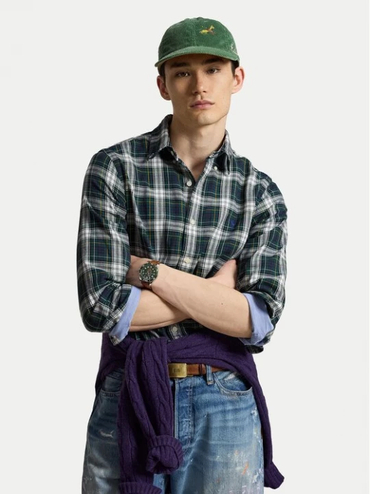 Obrázek produktu Polo Ralph Lauren Košile 710B30158001 Tmavě zelená Custom Fit