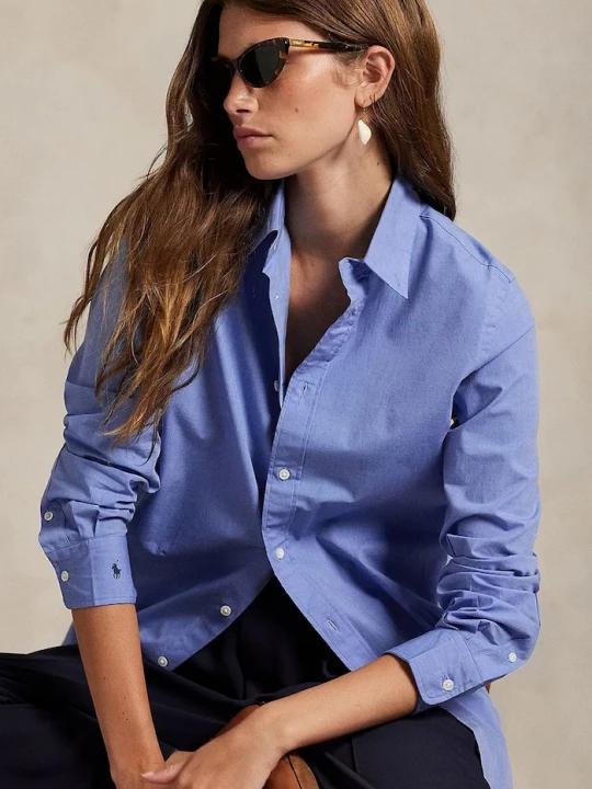 Obrázek produktu Polo Ralph Lauren košile dámská bavlněná s elastanem modrá
