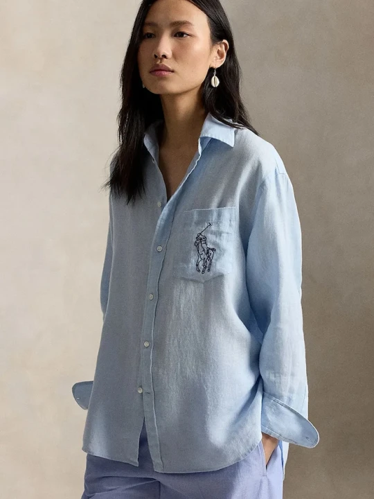 Obrázek produktu Polo Ralph Lauren košile dámská lněná modrá
