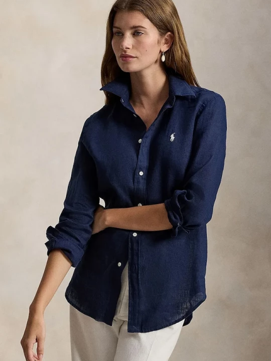 Obrázek produktu Polo Ralph Lauren košile dámská lněná námořnická modř