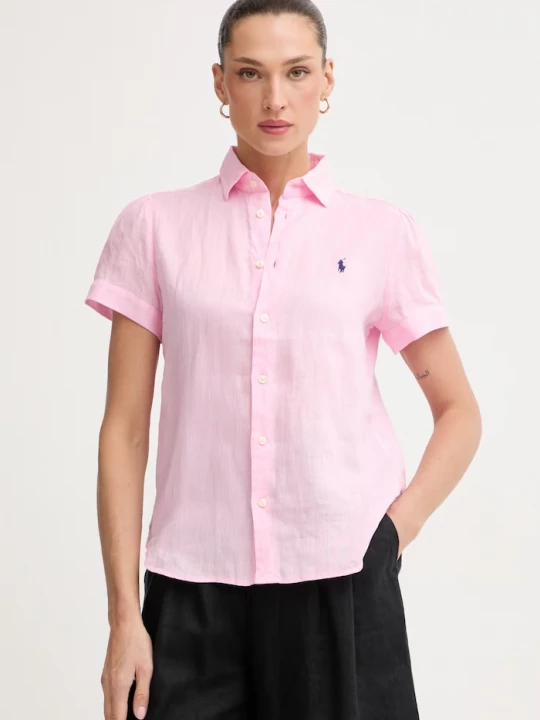 Obrázek produktu Polo Ralph Lauren košile dámská lněná PD LINEN-WVN-SHIRT růžová