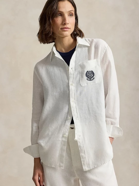 Obrázek produktu Polo Ralph Lauren košile dámská lněná Wimbledon bílá