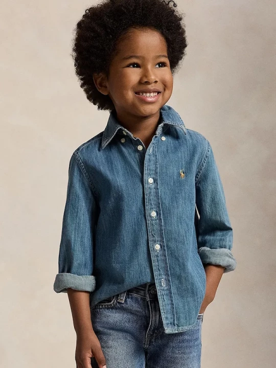 Obrázek produktu Polo Ralph Lauren košile dětská džínová modrá