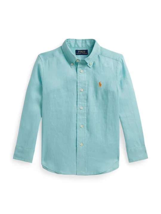 Obrázek produktu Polo Ralph Lauren košile dětská lněná modrá