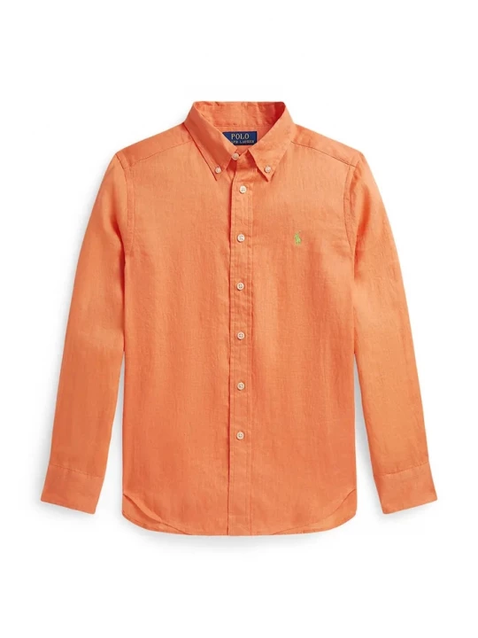 Obrázek produktu Polo Ralph Lauren košile dětská lněná oranžová