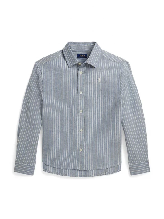 Obrázek produktu Polo Ralph Lauren košile dětská se lnem modrá