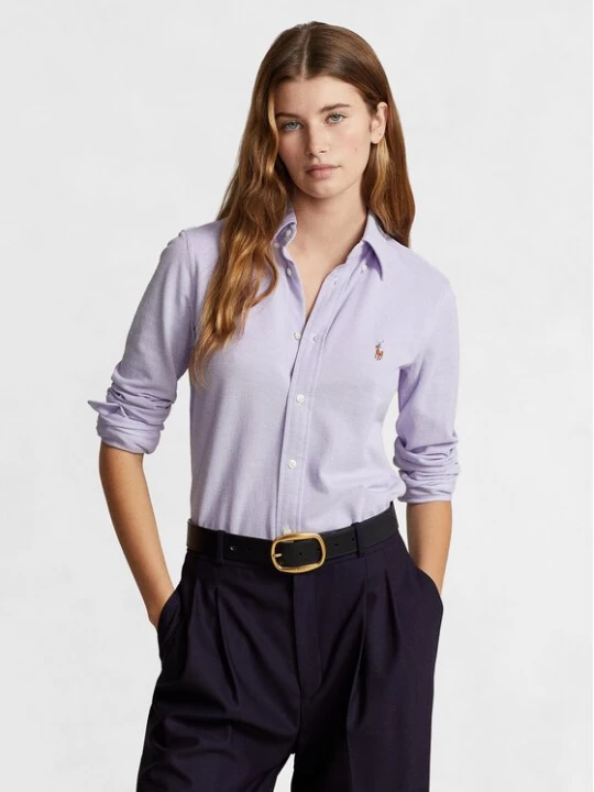 Obrázek produktu Polo Ralph Lauren Košile Ls Knt Ox St 211924258001 Fialová Slim Fit