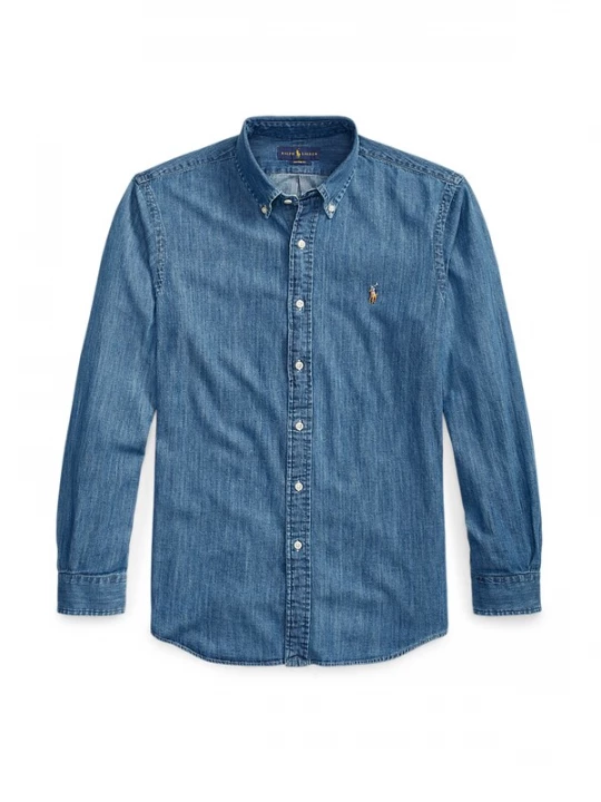 Obrázek produktu Polo Ralph Lauren Košile  modrá džínovina / světle hnědá / bílá