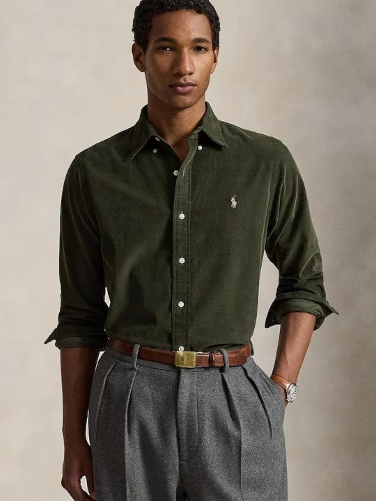 Obrázek produktu Polo Ralph Lauren košile pánská bavlněná 21W Corduroy zelená