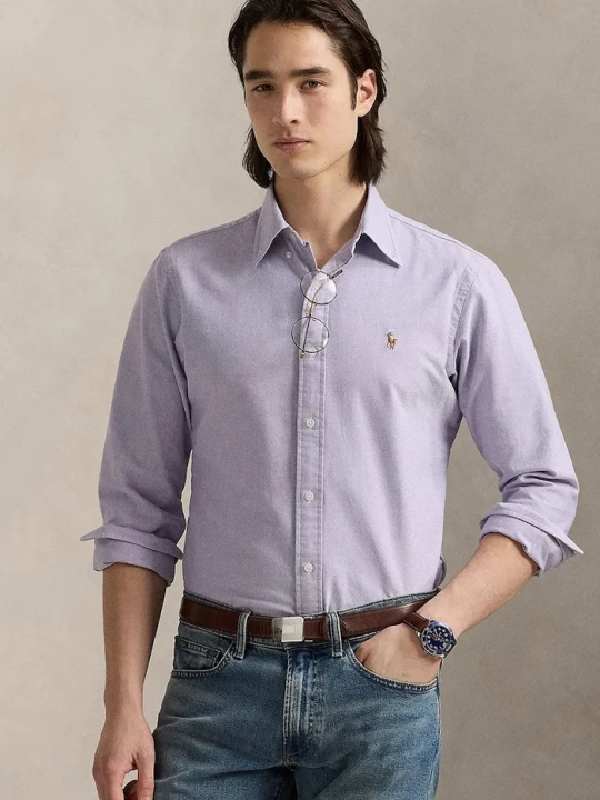 Obrázek produktu Polo Ralph Lauren košile pánská bavlněná fialová