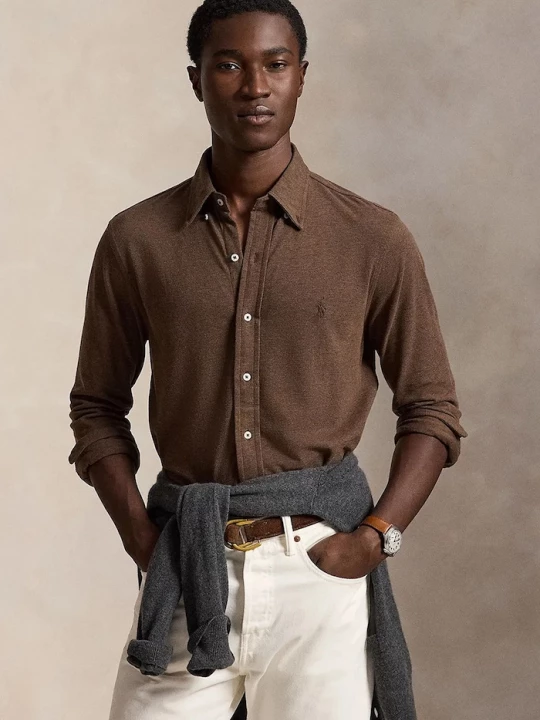 Obrázek produktu Polo Ralph Lauren košile pánská bavlněná hnědá