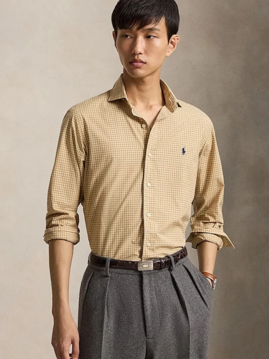 Obrázek produktu Polo Ralph Lauren košile pánská bavlněná hnědá