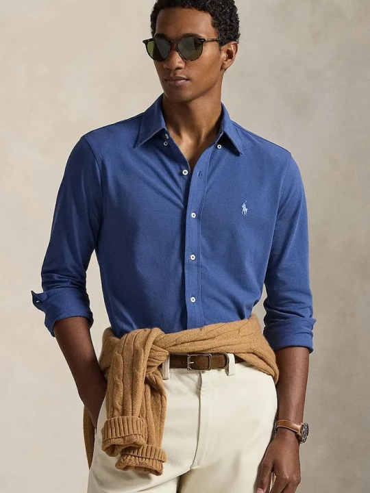 Obrázek produktu Polo Ralph Lauren košile pánská bavlněná modrá