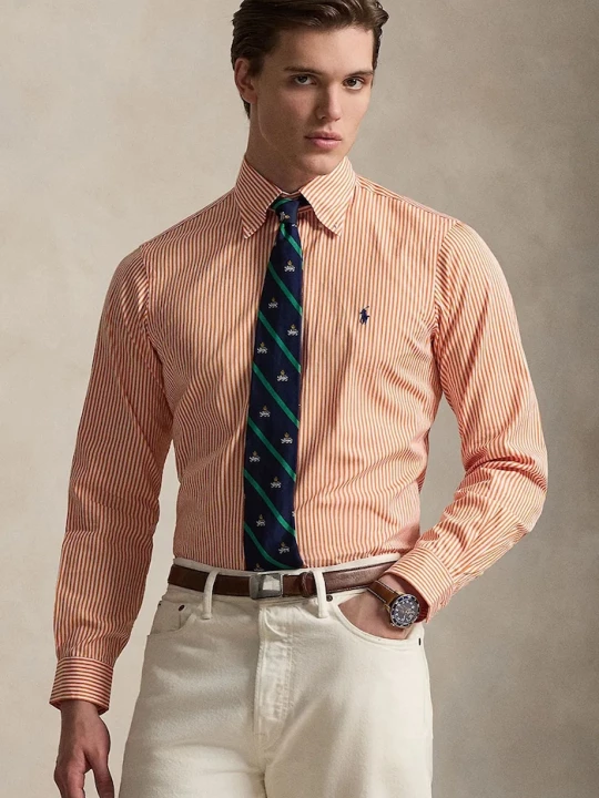 Obrázek produktu Polo Ralph Lauren košile pánská bavlněná oranžová