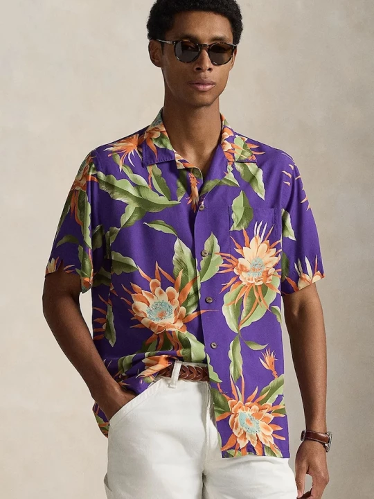 Obrázek produktu Polo Ralph Lauren košile pánská z viskózy fialová