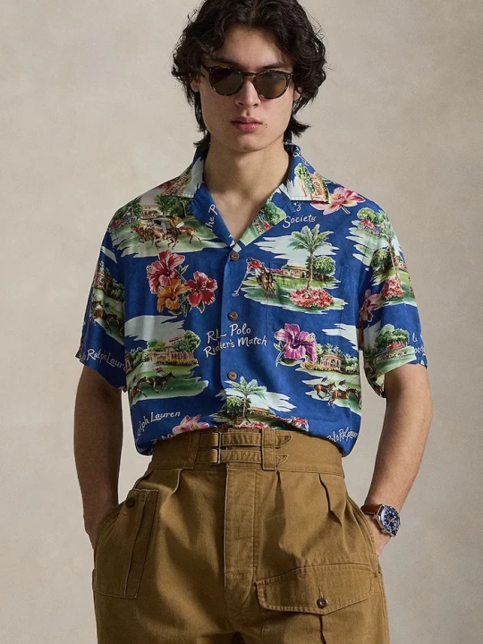 Obrázek produktu Polo Ralph Lauren košile pánská z viskózy modrá