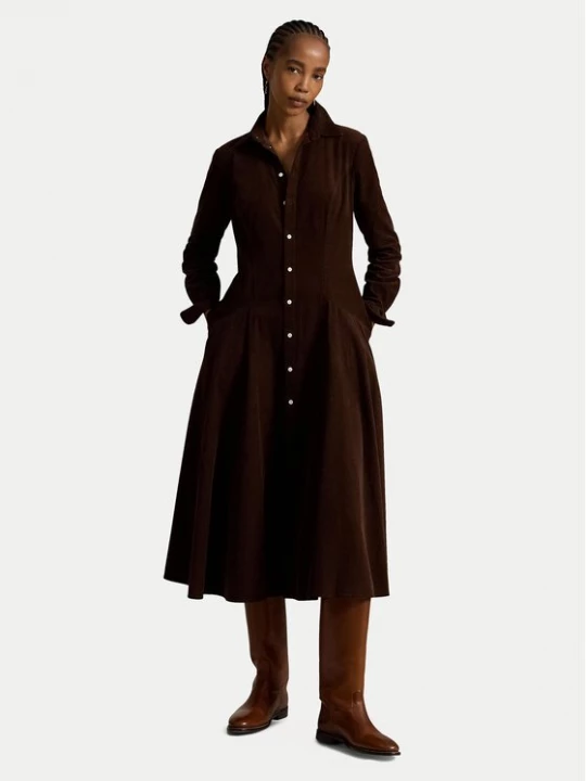 Obrázek produktu Polo Ralph Lauren Košilové šaty 211B17452005 Tmavě hnědá Regular Fit