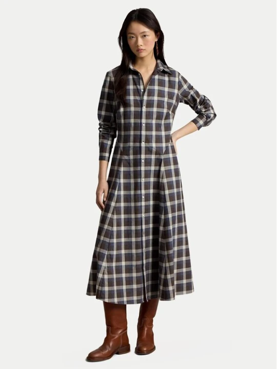 Obrázek produktu Polo Ralph Lauren Košilové šaty 211B31478001 Hnědá Regular Fit