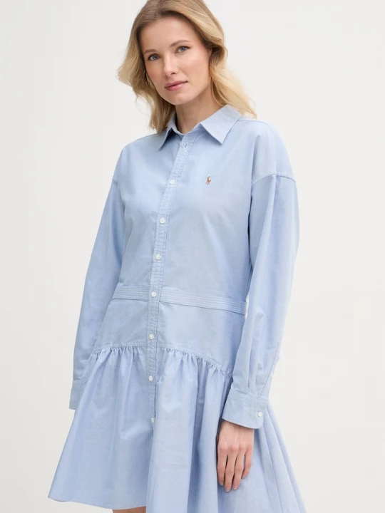 Obrázek produktu Polo Ralph Lauren košilové šaty bavlněné modrá