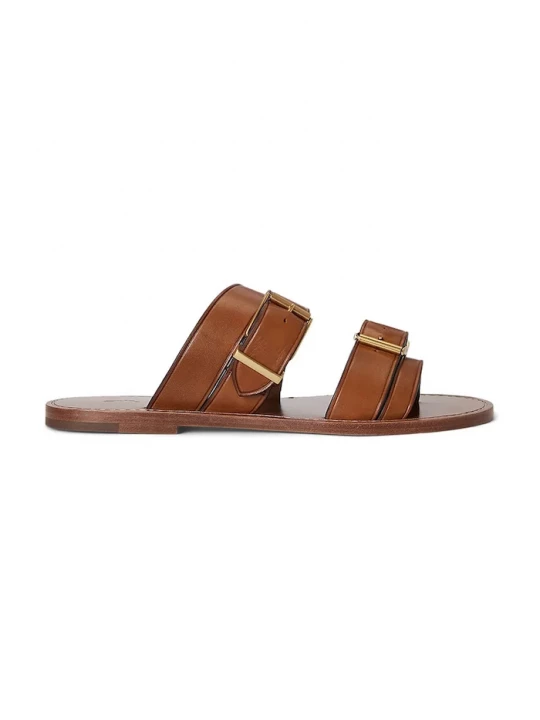 Obrázek produktu Polo Ralph Lauren Kožené pantofle Polo Ralph Lauren Bkle Slide hnědá