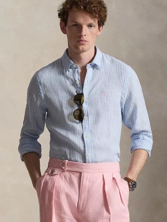 Obrázek produktu Polo Ralph Lauren Lněná košile Polo Ralph Lauren modrá