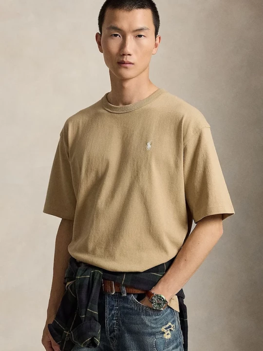 Obrázek produktu Polo Ralph Lauren oversize tričko pánské bavlněné béžová