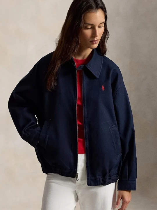 Obrázek produktu Polo Ralph Lauren oversized bunda dámská bavlněná námořnická modř