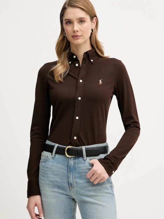 Obrázek produktu Polo Ralph Lauren oxfordská košile dámská bavlněná hnědá