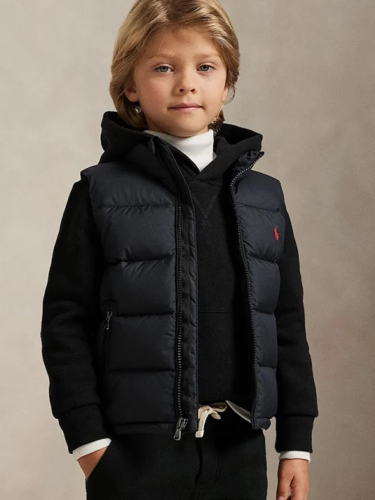 Obrázek produktu Polo Ralph Lauren péřová vesta dětská černá
