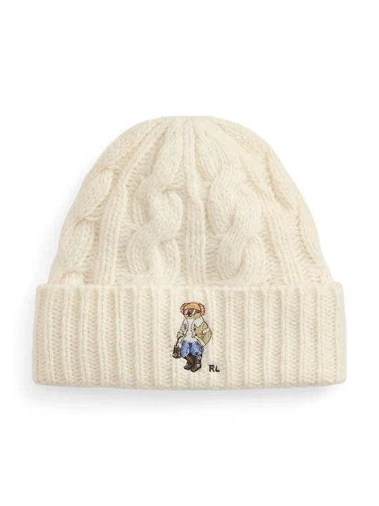 Obrázek produktu Polo Ralph Lauren pletená čepice dámská s vlnou béžová