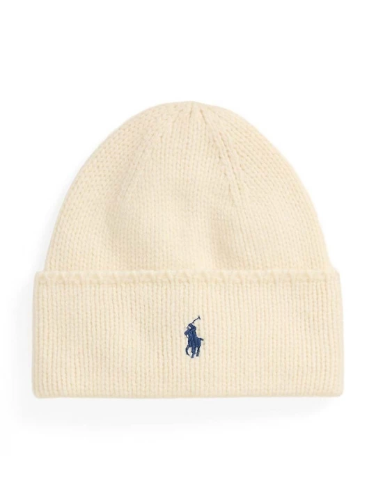 Obrázek produktu Polo Ralph Lauren pletená čepice dámská z merino vlny béžová