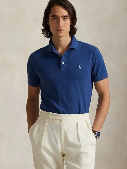 Obrázek produktu Polo Ralph Lauren polo pánské bavlněné elastanem námořnická modř